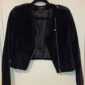 Suede black jacket.